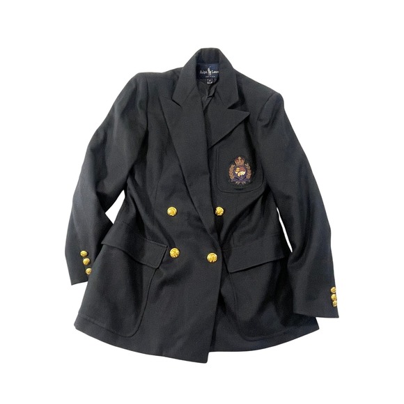 Ralph Lauren Jackets & Blazers - Vintage Ralph Lauren‎ Crest Blazer Equestrian Prep School 90s Wool Jacket Size 6